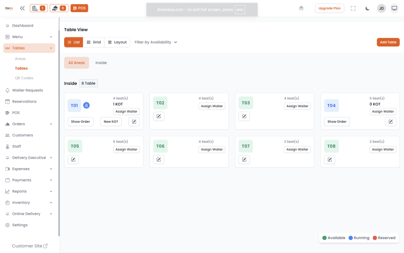 Optimize Table Reservations